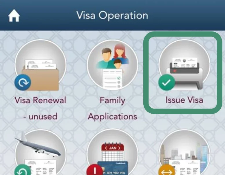 click on Issue Visa
